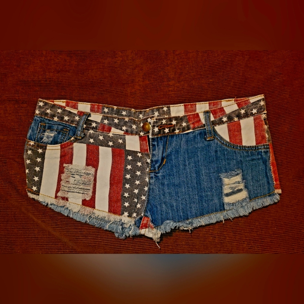 Patriotic flag shorts